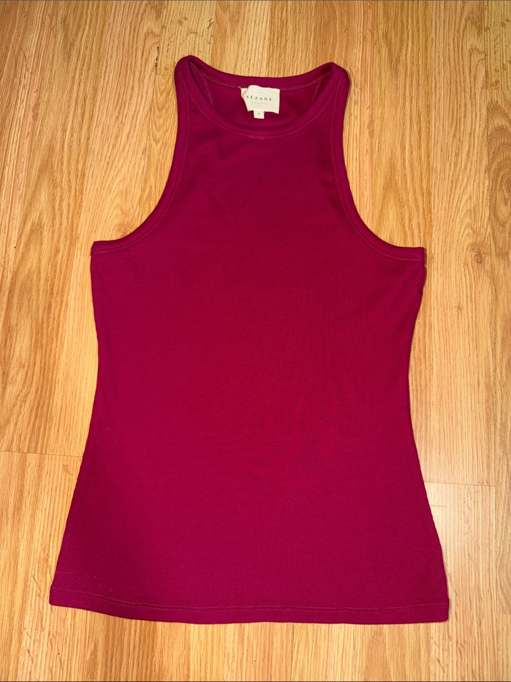 Sezane Marcelo Ribbed Tank Top Size Medium